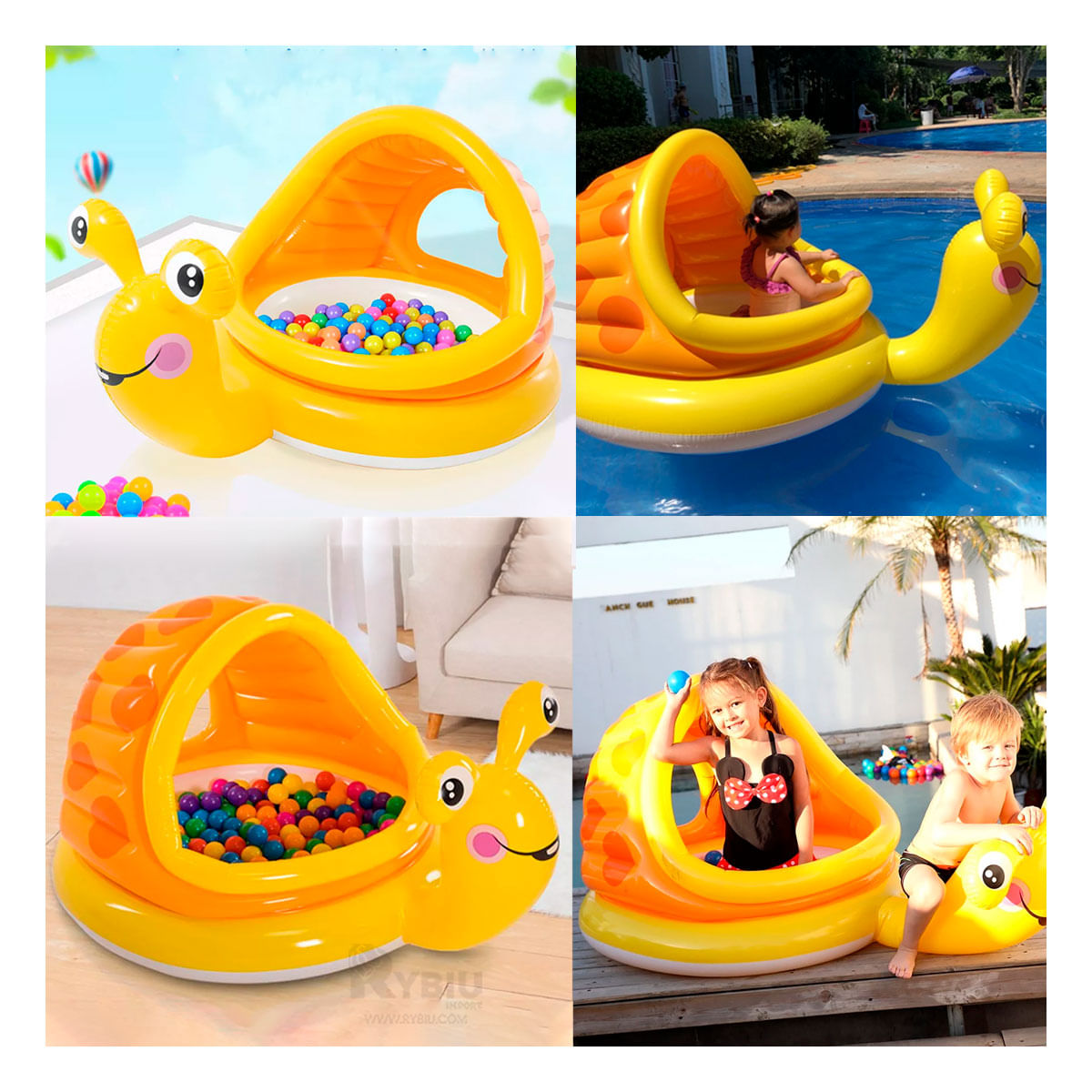 Pileta Acolchada para Niños Y+Regalo Ligas para Peinar