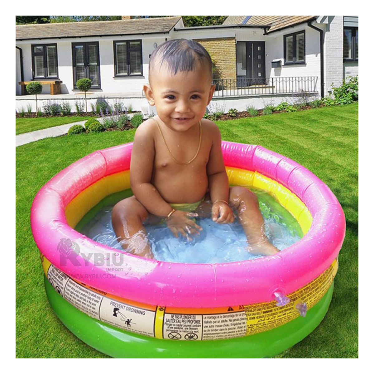 Piscina Arcoiris Acolchada para Diversion Infantil