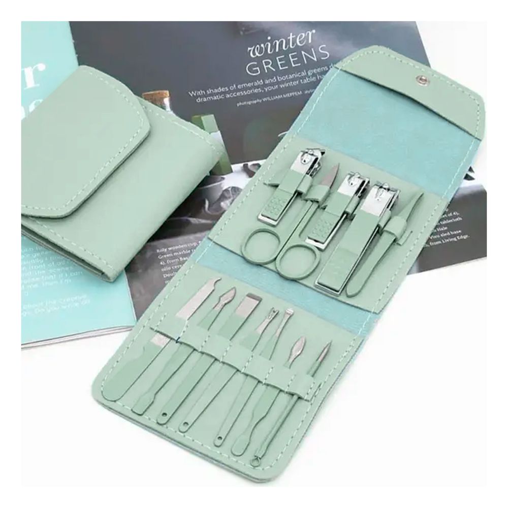 Set Portatil de Acero para el Pedicure en Verde Y+Stickers Set Portatil de Acero para el Pedicure en Verde Y+Stickers
