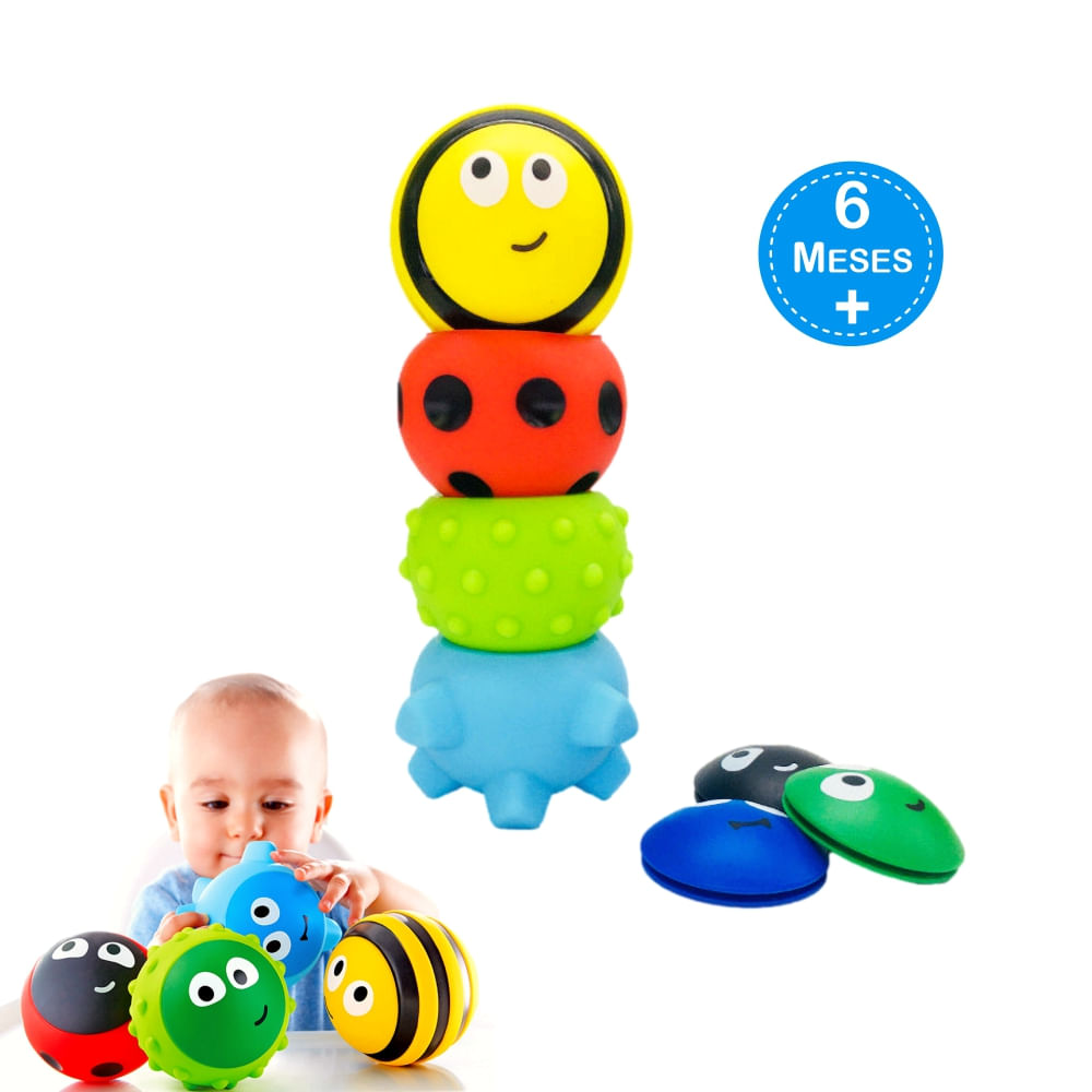 Pelotas Sensoriales Bebés x4 Unidades Explora Promart