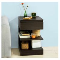 Mesa de Noche Multiusos TU MESITA Gotic color Negro 1 cajón Melamina 18mm