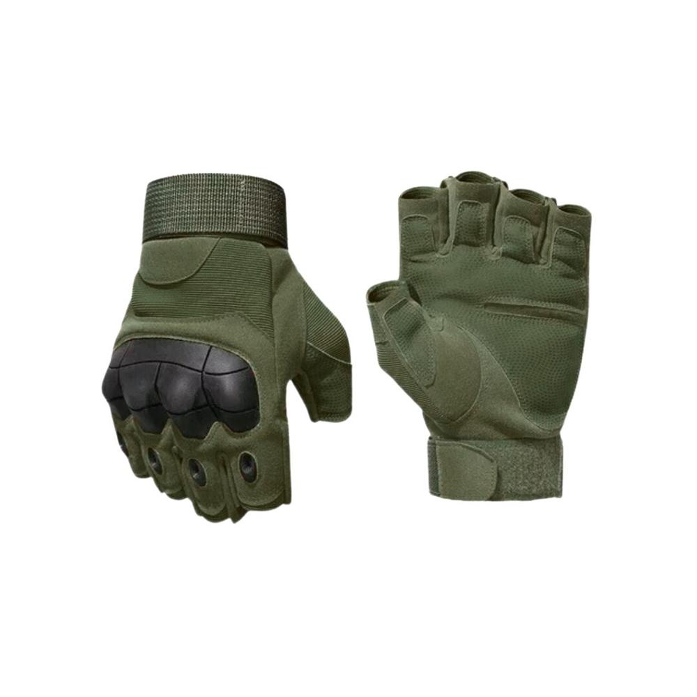Guantes Tácticos Nudillos Almohadillos Verde Mediano