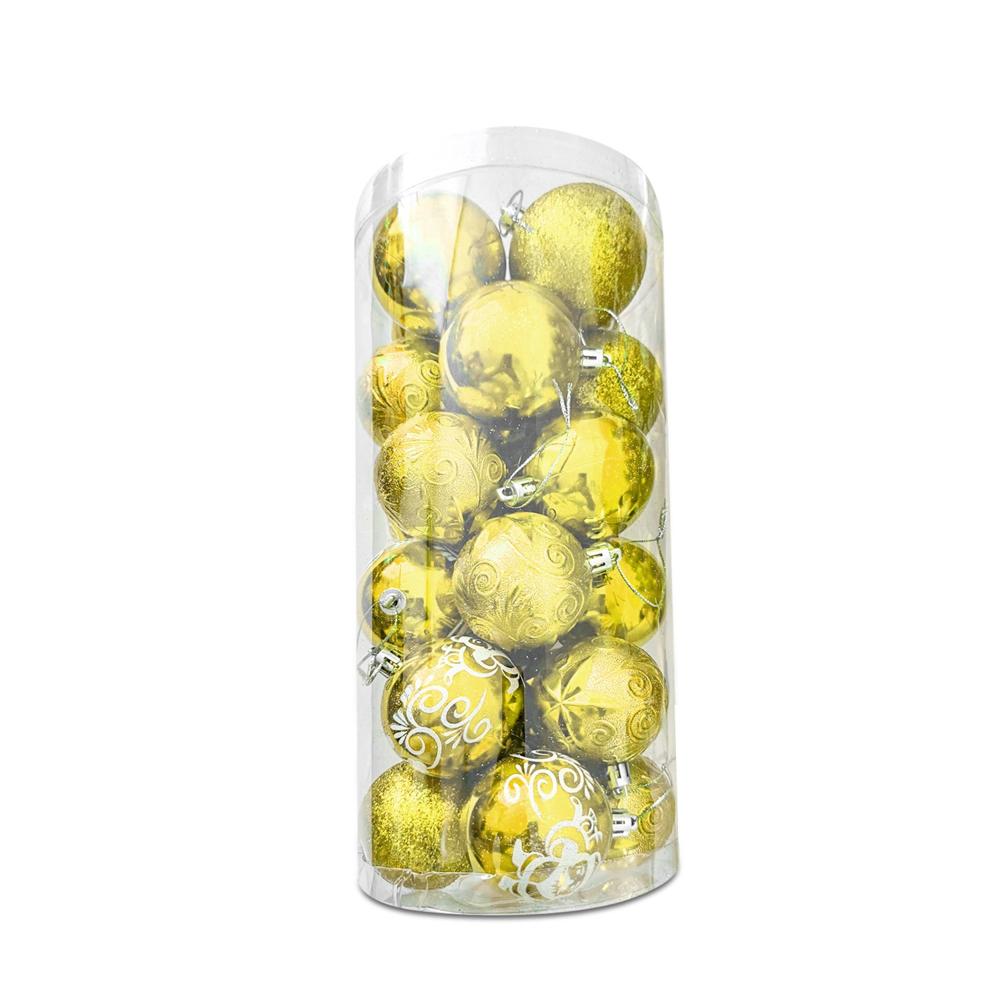 Set De Bolas Navideñas Dorada X24 Und - 6 Cm - Pmgf23059 - D