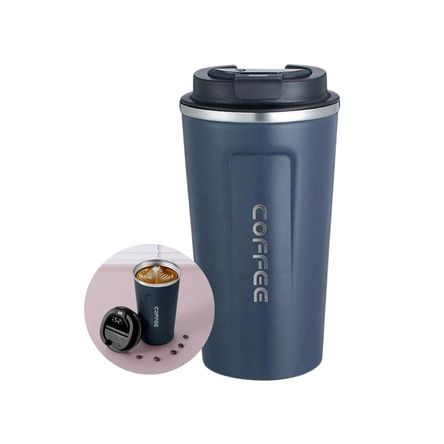 Vaso Térmico Digital Color Gris Plomo Pantalla LED -500 Ml