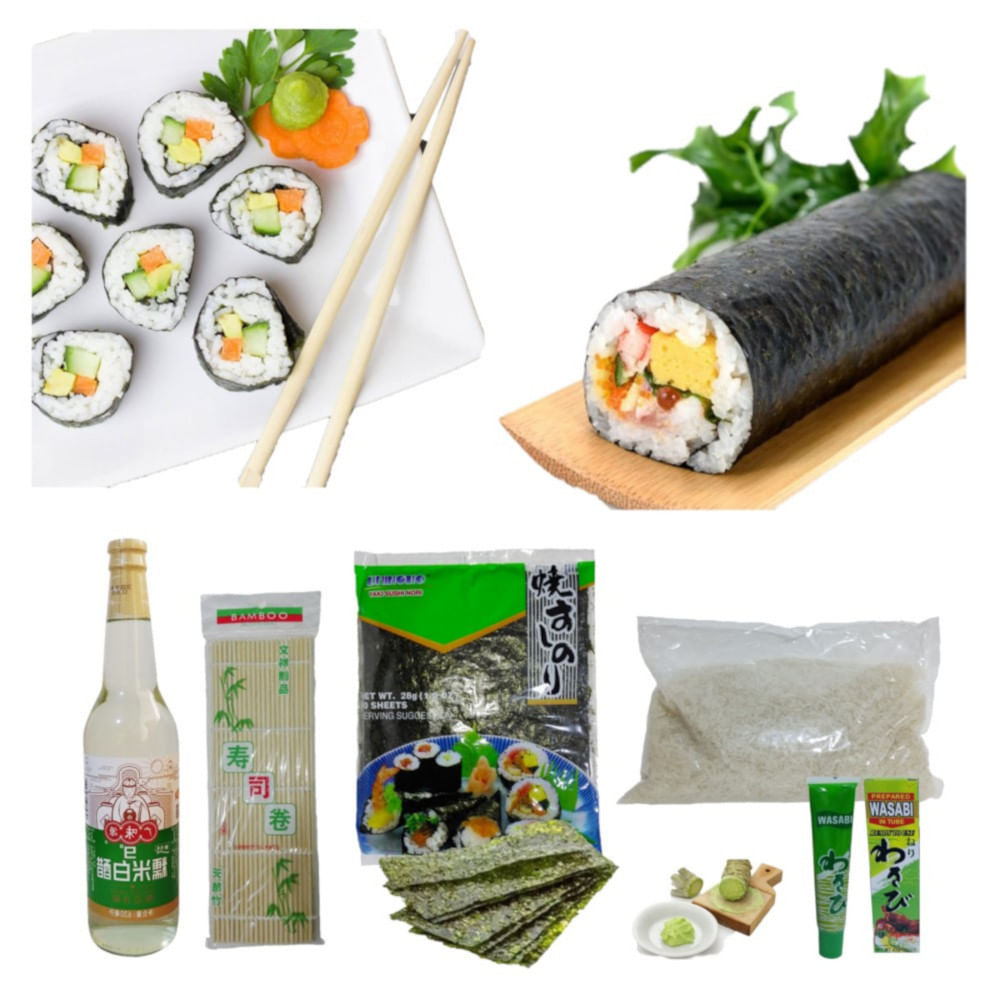 Set de Makis Picante Tradicional 5u Esterilla. Wasabi. Alga Nori. Arroz Glutinoso. Vinagre