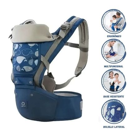Canguro Para Bebé Ergonómico Ballena 3 en 1 Azul