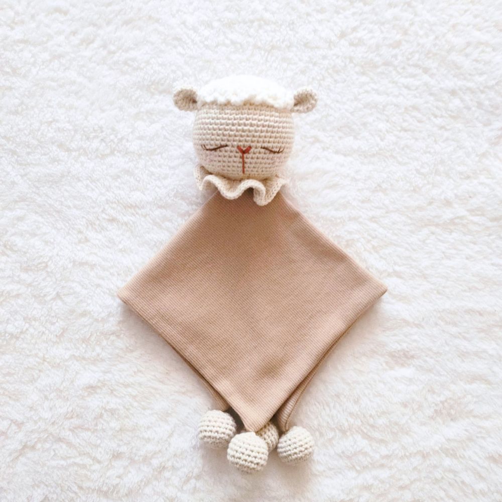 Manta de Apego Muñeco de Compañía para Bebés BE CRAFTY Oveja Beige Algodón Antialérgico