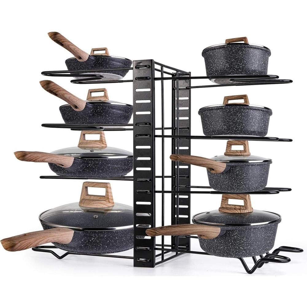 Organizador de Ollas y Sartenes 3 en 1: Versatilidad y Orden en un Solo Lugar