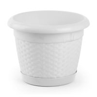Maceta Garden #5 Polipropileno Blanco Polinplast - con Plato