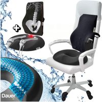 Duo Cojines Lumbar Y Dona mejorado de Gel Tech Viscoelastico Bambu 2 en 1