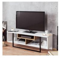 Mesa de TV Moderna Malibú 48"" TU MESITA Melamina 18mm color Blanco/Duna