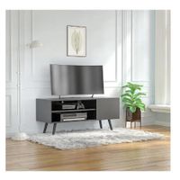 Mesa de TV Funcional 50"" TU MESITA Eva Melamina 18mm color Gris Oscuro 1 puerta