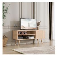 Mesa de TV Funcional 50"" TU MESITA Eva Melamina 18mm color Duna 1 puerta