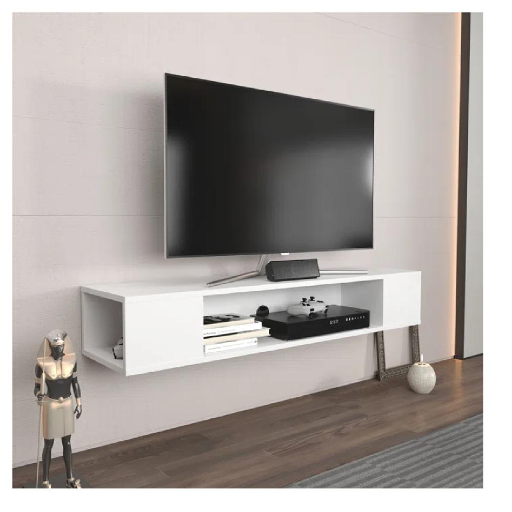 Mesa Flotante de TV 70"" TU MESITA Milton Melamina 18mm color Blanco