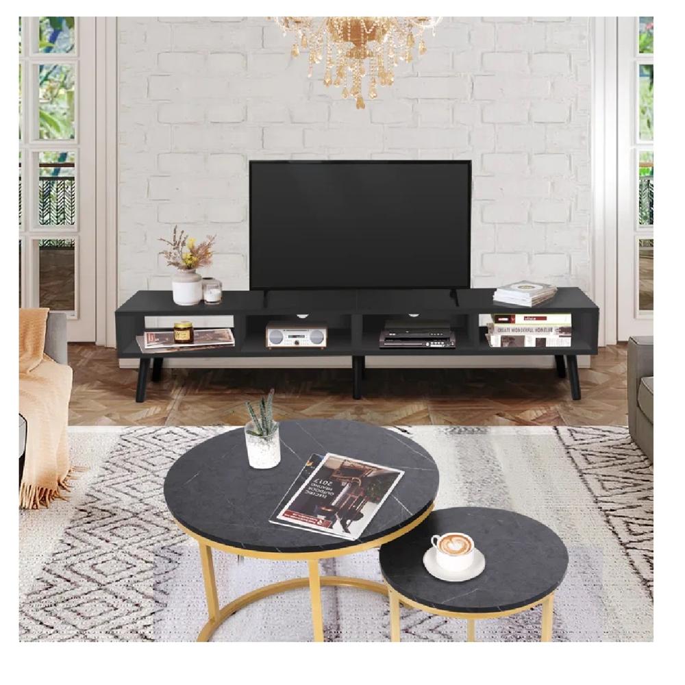 Mesa de TV 65"" Clásica TU MESITA Majer Melamina 18mm color Negro