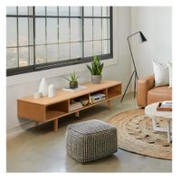 Mesa de TV 65"" Contemporánea TU MESITA Jynx Melamina 18mm Color Haya