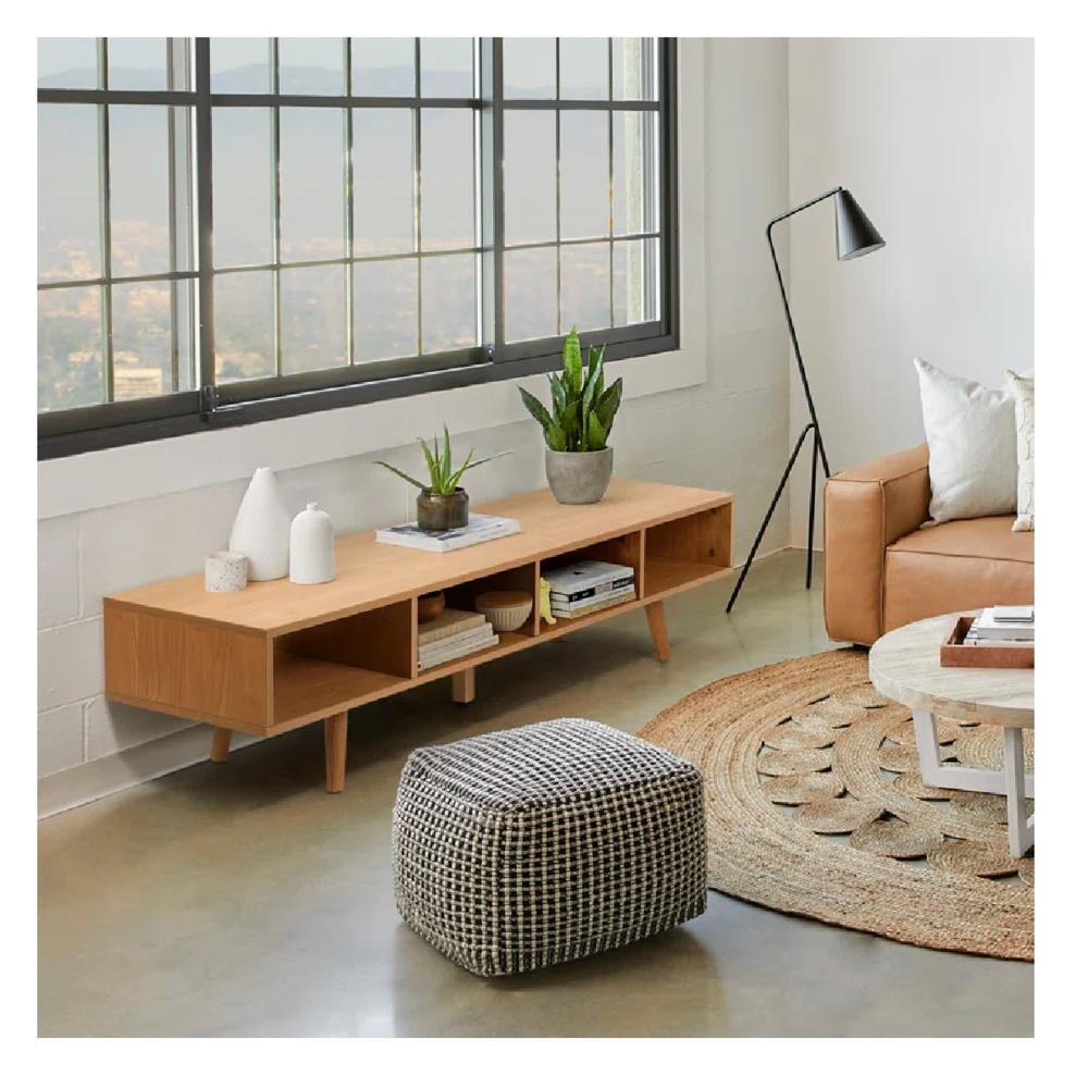 Mesa de TV 65"" Contemporánea TU MESITA Jynx Melamina 18mm Color Haya