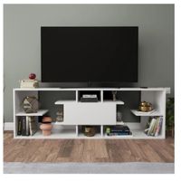Mesa de TV Contemporánea 77"" Bruselas TU MESITA melamina 18mm color Blanco