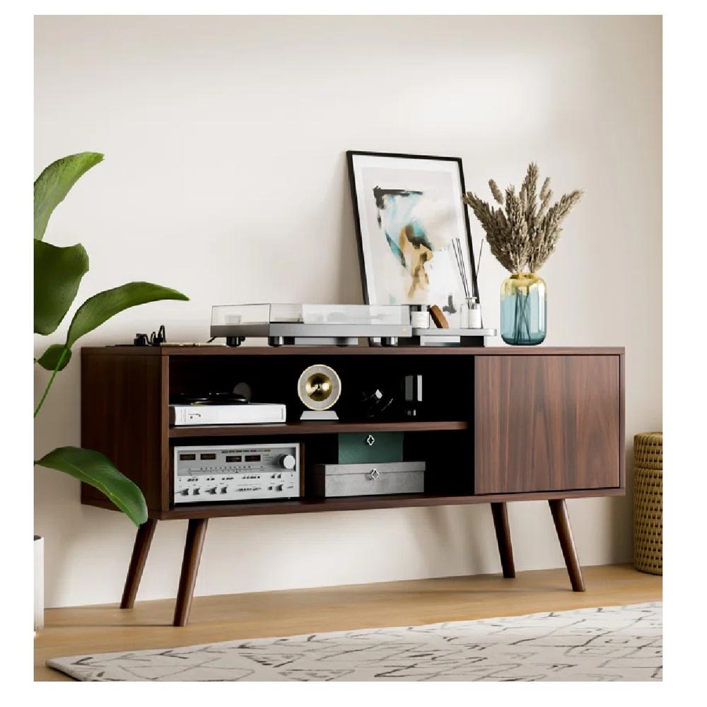 Mesa de TV Funcional 50"" TU MESITA Eva Melamina 18mm color Marrón 1 puerta