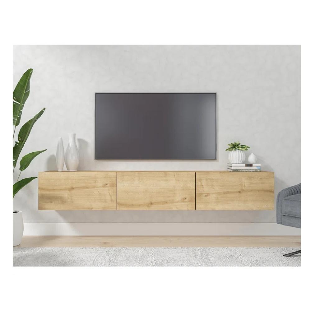 Mesa de TV Flotante 75"" TU MESITA Sigrid Melamina 18mm color Duna 3 puertas