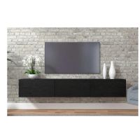 Mesa de TV Flotante 75"" TU MESITA Sigrid Melamina 18mm color Negro 3 puertas