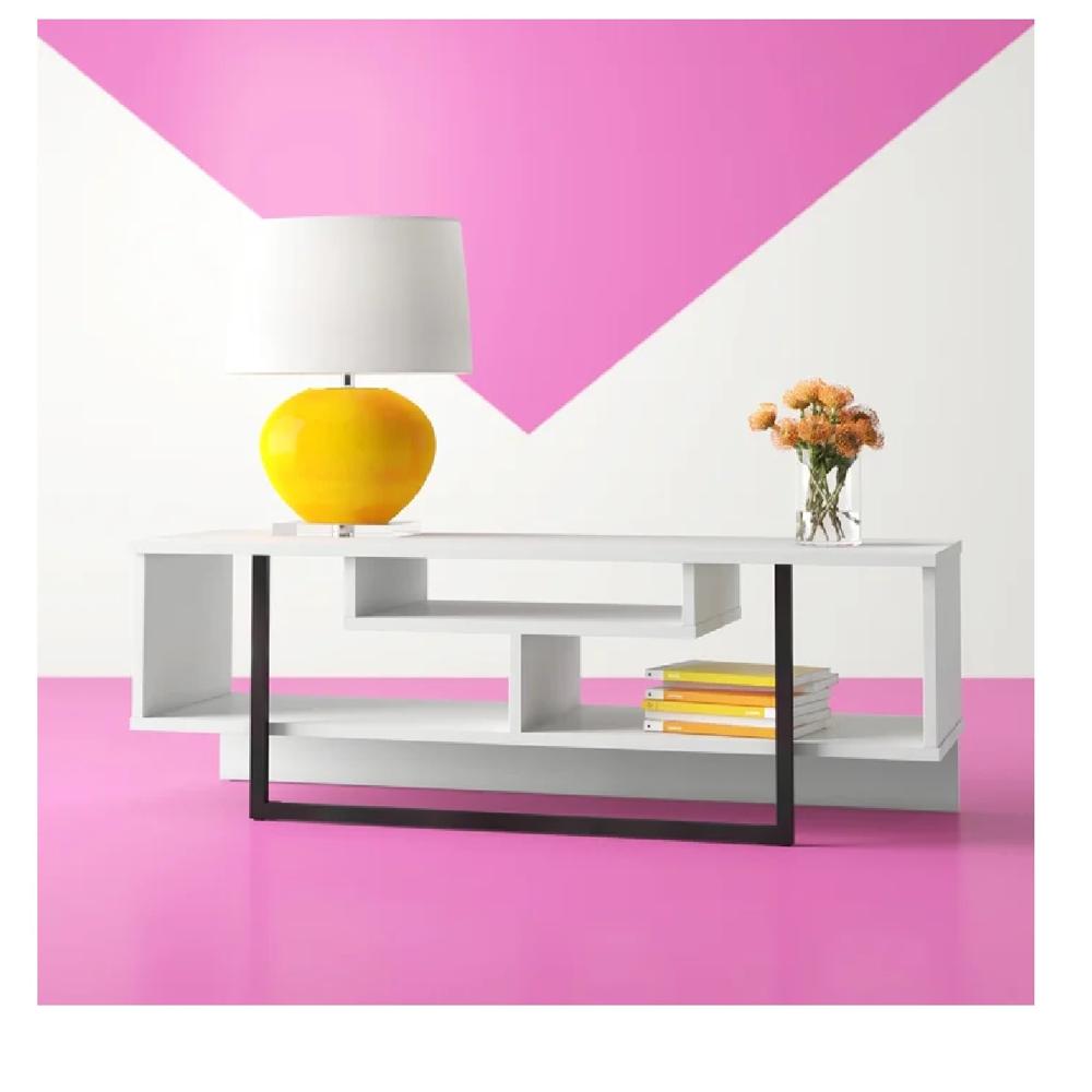 Mesa de TV Moderna Malibú 48""TU MESITA Melamina 18mm color Blanco