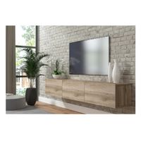 Mesa de TV Flotante 75"" TU MESITA Sigrid Melamina 18mm color Roble 3 puertas