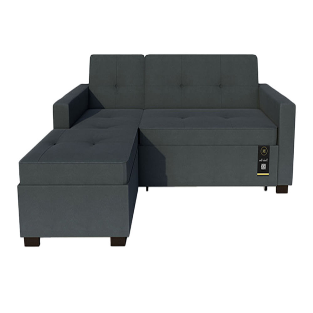Sofá Cama Seccional Debar Izquierdo 3 Cuerpos - Gris Oscuro