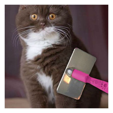 Peine para Gato de Plastico Fucsia Talla L Y+Regalo Stickers