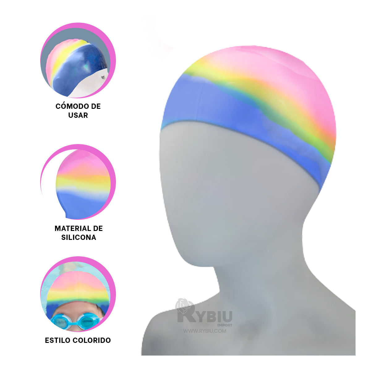 Birrete de Alta Calidad en Rosado Y+Regalo Ligas para Peinar