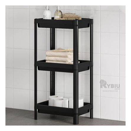 Estante de Almacenamiento 3 Niveles Negro Y+Papel de Regalo Estante de Almacenamiento 3 Niveles Negro Y+Papel de Regalo