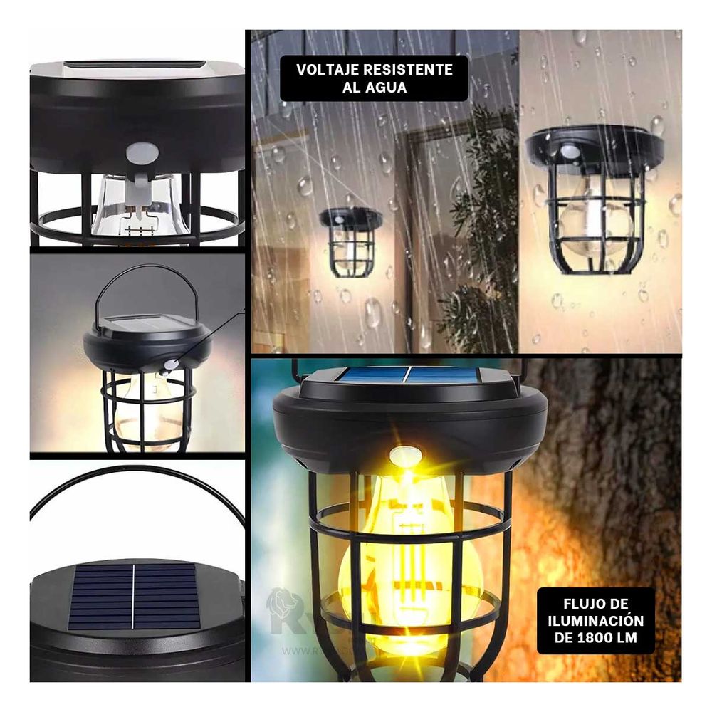 Foco Solar con Sensor con Movimiento en Color Negro Foco Solar con Sensor con Movimiento en Color Negro