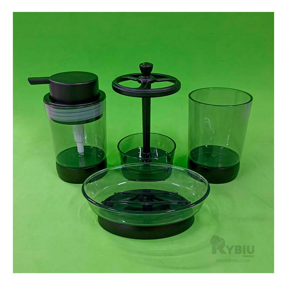 Set de Limpieza de 4 Piezas en Negro Y+Papel de Regalo Set de Limpieza de 4 Piezas en Negro Y+Papel de Regalo