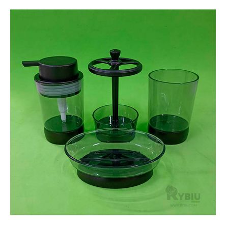 Set de Limpieza de 4 Piezas en Negro Y+Papel de Regalo