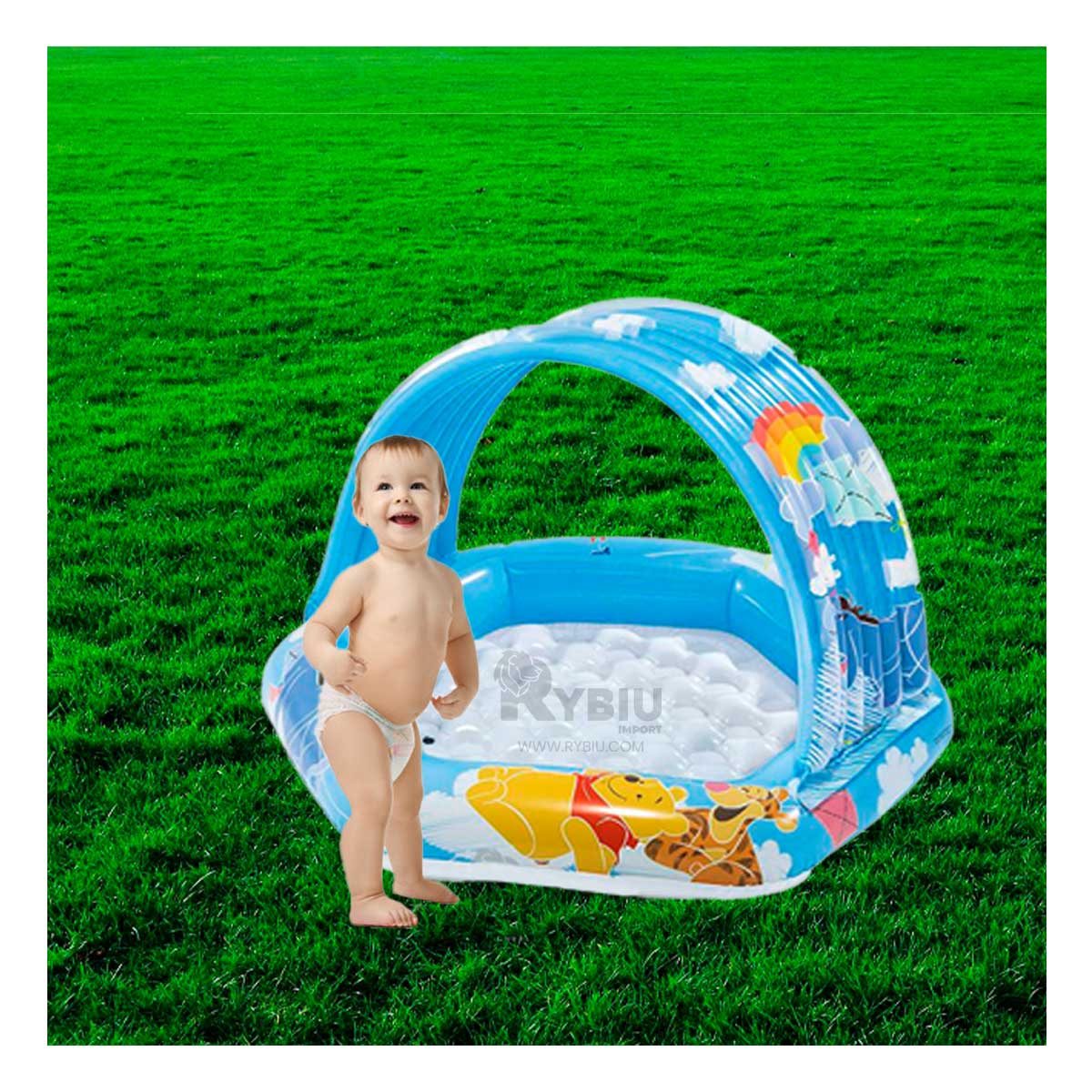 Piscina Sencilla de Transportar y Ergonomica Y+Stickers