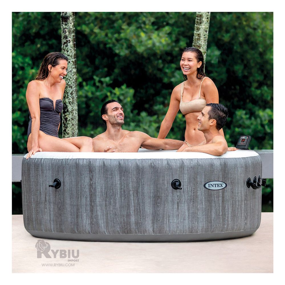 Spa Hinchable Relajante y Seguro en Gris Y+Papel de Regalo Spa Hinchable Relajante y Seguro en Gris Y+Papel de Regalo