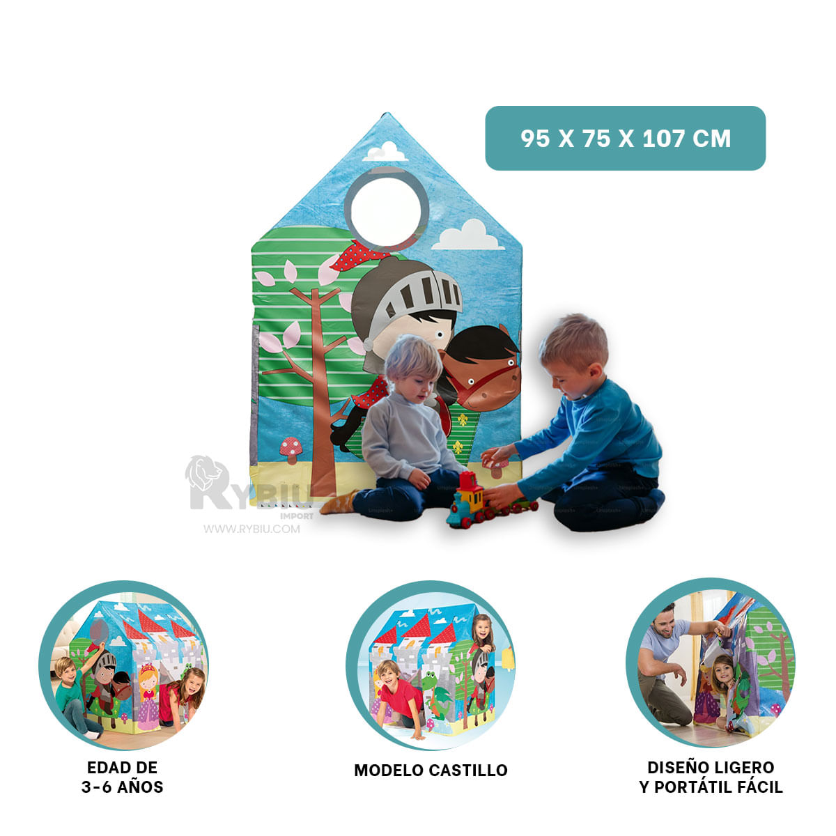 Casita Duradero Infantil en Multicolor Y+Papel de Regalo