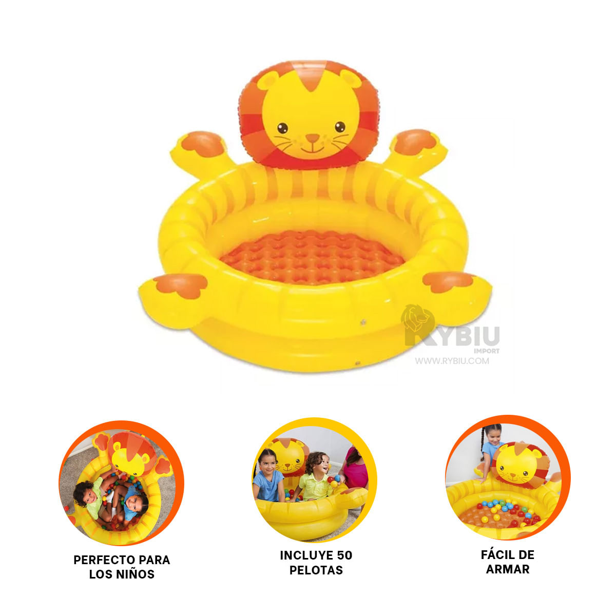 Pileta Acolchada de Niños en Leon Y+Regalo Ligas para Peinar