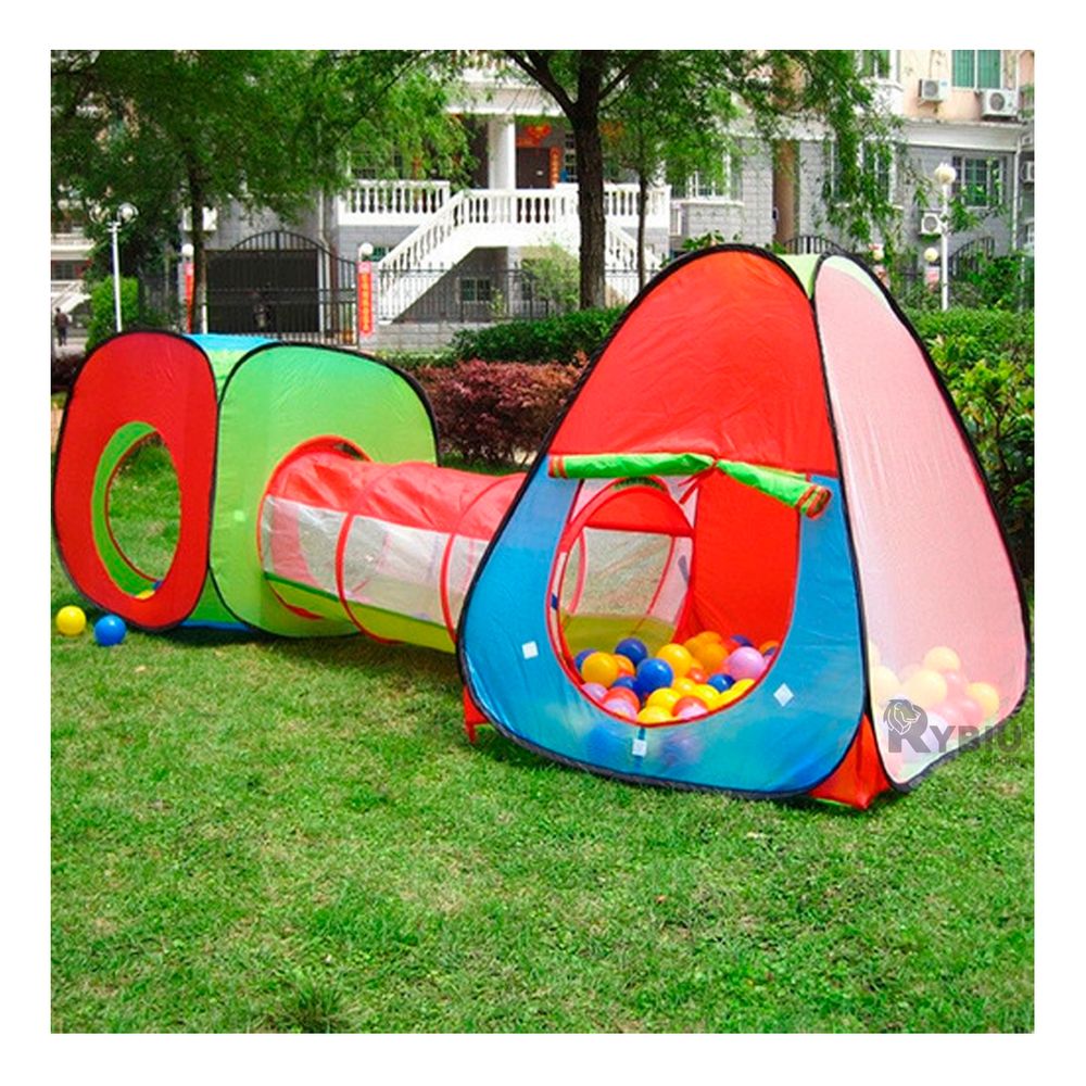 Carpa Tunel Campo de 3 Piezas 253x79x88CM Multicolor Carpa Tunel Campo de 3 Piezas 253x79x88CM Multicolor