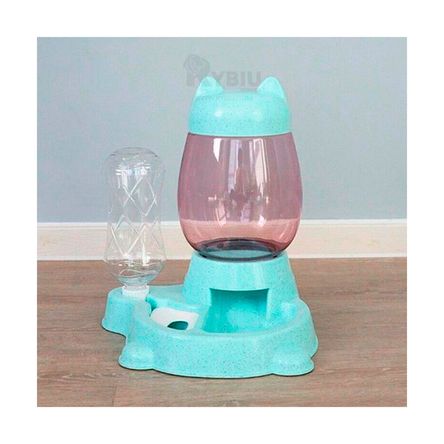 Comedero para Gatos Facil de Limpiar Celeste Y+Stickers Comedero para Gatos Facil de Limpiar Celeste Y+Stickers