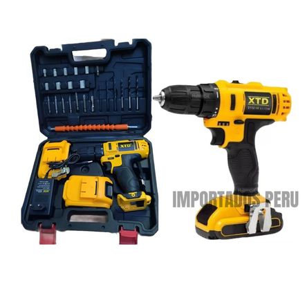 Taladro Destornillador Inalámbrico 21V Percutor XTD