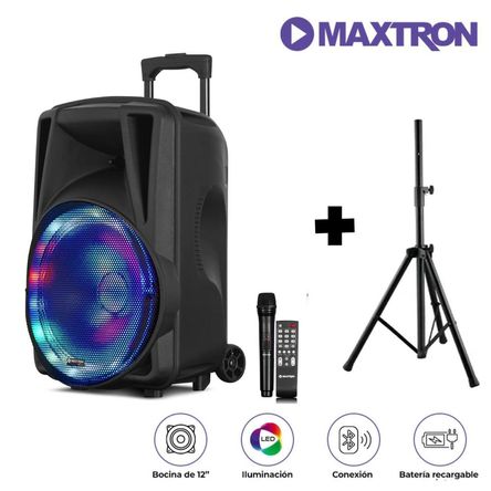 Parlante Maxtron AVALON MX113-V BT USB iluminación LED recargable con trípode MX113V_AVALON12+TRIPODE