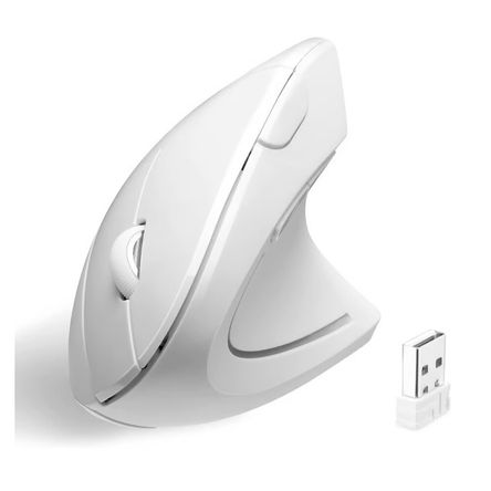 Mouse Vertical Ergonómico Inalámbrico Blanco Mouse Vertical Ergonómico Inalámbrico Blanco