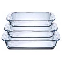 Fuente Bandeja para Horno de Vidrio Templado Pack por 3 Unidades
