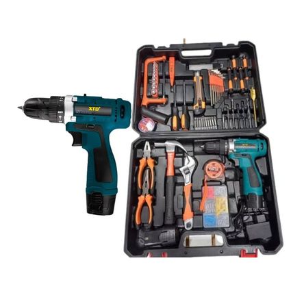 Taladro Inalámbrico 12V XTD mas set de herramientas