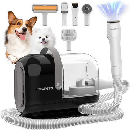 Aspiradora para perros con rasuradora y 7 herramientas color negro