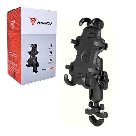 Soporte de Celular para Moto con Rotación 360 y Cargador USB Desmontable para Espejo