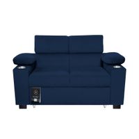 Sofá Cama Baraka Home Baltimore con Porta Vasos y Bolsillos Laterales 1.5 plz Azul Marino