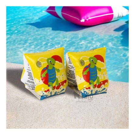 Brazo Inflable y Seguro con Diseño de Tortuga en Amarillo Brazo Inflable y Seguro con Diseño de Tortuga en Amarillo