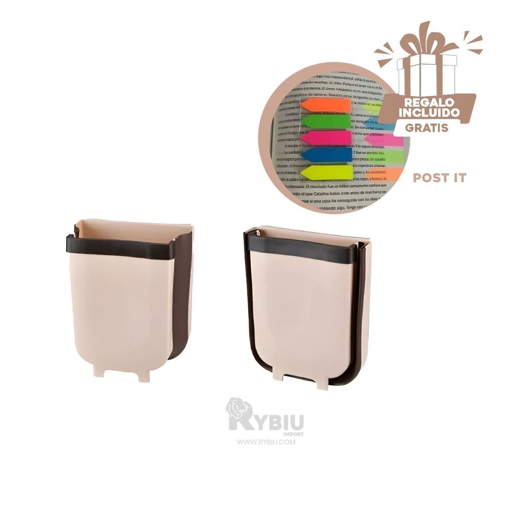 Recipiente para Desperdicios en Beige Y+Post-it adhesivos Recipiente para Desperdicios en Beige Y+Post-it adhesivos